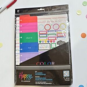 Happy Planner Big Color Me Happy Accessories Pack 65 Pieces New